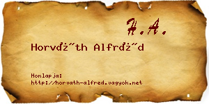 Horváth Alfréd névjegykártya
