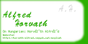 alfred horvath business card